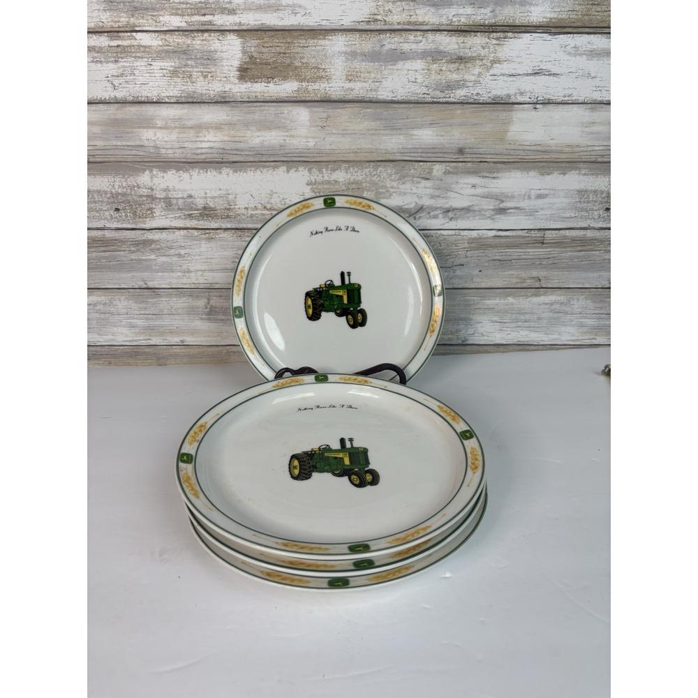 Gibson John Deere Salad Dessert Plate Nothing Runs Like A Deere Tractor  4